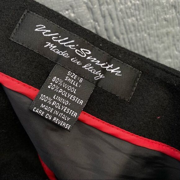 Willi Smith Wool Skirt Black Made in Italy 8 - Picture 2 of 6